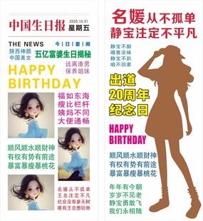 网红生日祝福海报展架