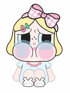 爱哭的女孩矢量图