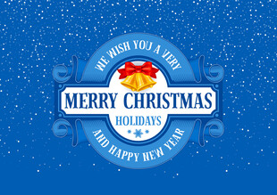 蓝色圣诞快乐主题背景图