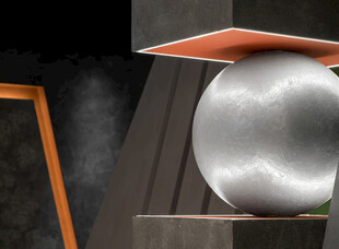 现代金属几何体艺术装置