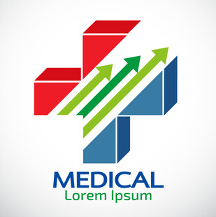 医疗标志与上升箭头设计