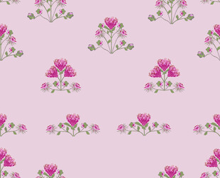 粉色花卉无缝图案背景