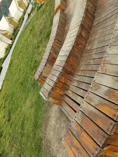 户外木质阶梯景观