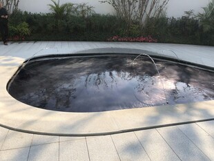 现代风格户外圆形景观水池
