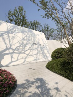 庭院白墙树影景观