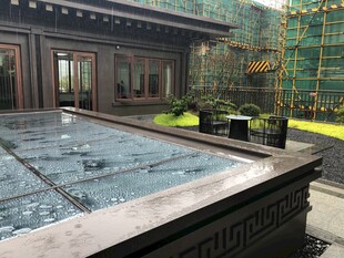 中式庭院景观中的精致水景