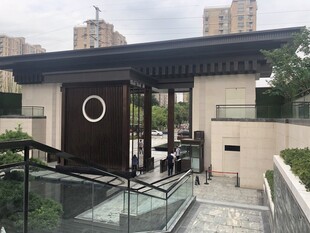 现代中式风格精致建筑入口