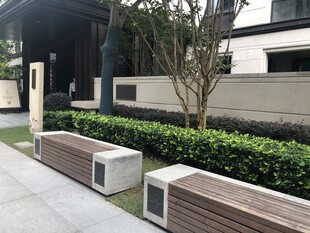 户外简约风格休闲长椅景观