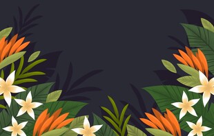 花卉绿叶装饰图案背景