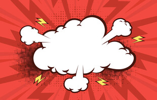 爆炸云漫画风空白对话框