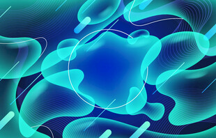 梦幻蓝色抽象流体图案