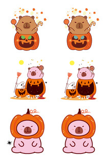 可爱动物卡通形象插画