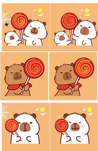 小熊与棒棒糖的可爱瞬间