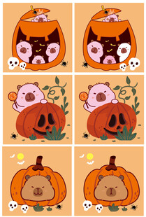 南瓜小熊可爱插画组图