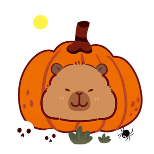 南瓜里的可爱小熊形象