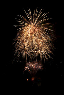 夜空中绚烂绽放的烟花