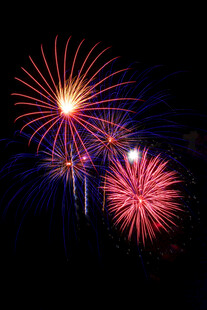 夜空中绚烂绽放的烟花