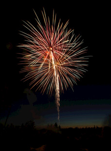 夜空中绽放的绚烂烟花