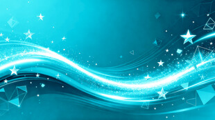 蓝色梦幻星光波浪背景图