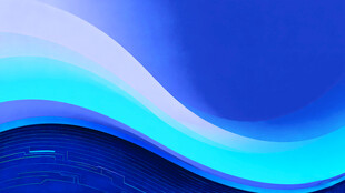 蓝色渐变波浪抽象背景图