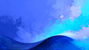 梦幻蓝色海洋风景图