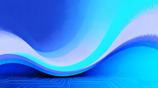 蓝色渐变波浪抽象背景图