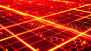 红色科技感线条图案背景