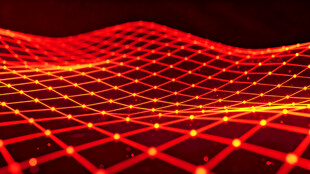 红色网格科技感波浪图案