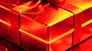 闪耀的红色礼盒