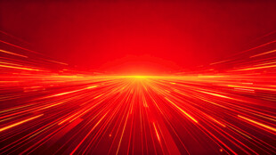 红色炫光放射背景图