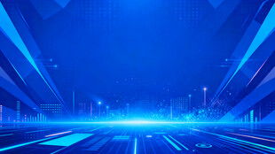 蓝色科技感未来空间场景