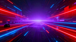 炫彩霓虹科幻隧道场景