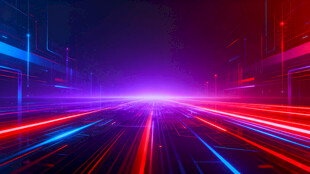 霓虹流光的未来感道路