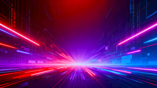 炫彩霓虹科幻未来道路