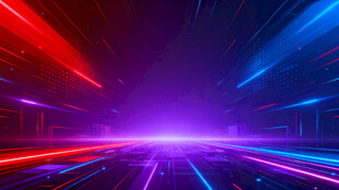 炫彩霓虹科技感光线背景