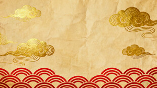 古风祥云海浪背景图