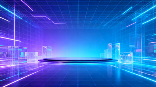 未来科技感的虚拟城市景观