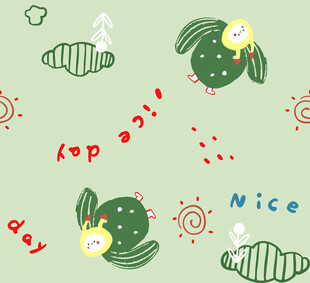 可爱仙人掌图案背景设计