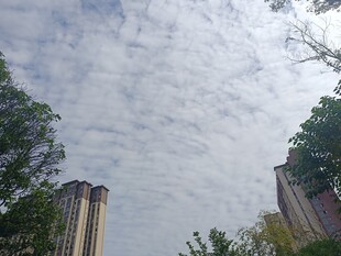 城市上空的多云景象