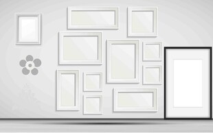 墙面空白相框展示布局