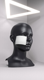 独眼黑模特头展示道具