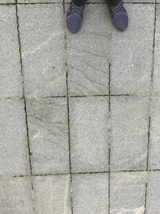 俯视视角下的地面与鞋子