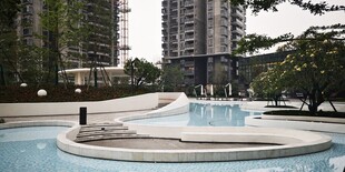 现代小区景观泳池