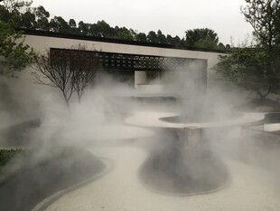 庭院雾景营造诗意氛围