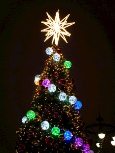 璀璨圣诞树点亮节日氛围