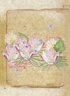 复古风手绘花卉图案