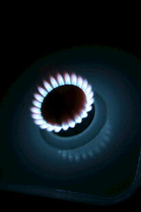 燃气灶火焰特写