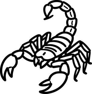简笔勾勒的蝎子形象