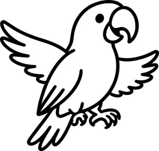 展翅的鹦鹉简笔画