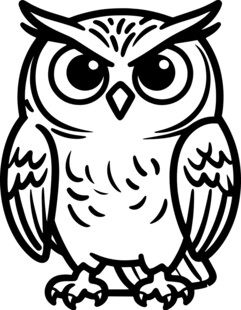 卡通猫头鹰简笔画形象